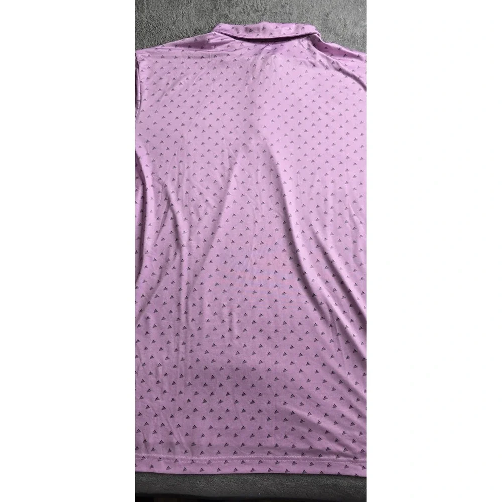 Adidas Adi-Print Bliss Golf Polo Shirt Mens Large Lilac AOP Short Sleeve